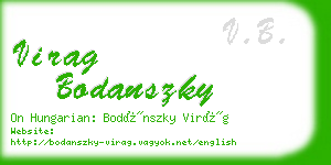 virag bodanszky business card